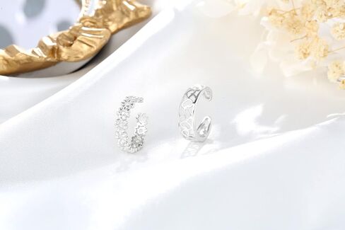 Shakalaka Sterling Silver Toe Rings for Women with Flower Cubic Zirconia Inlaid Hypoallergenic Adjustable Open Cuff Toe Ring Foot Jewelry, Crystal, Cubic Zirconia in Saudi Arabia