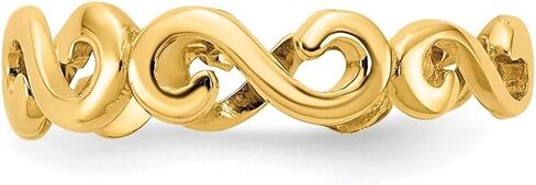 Diamond2Deal 14k Solid Yellow Gold Swirl Style Toe Ring Gift for Women in Saudi Arabia