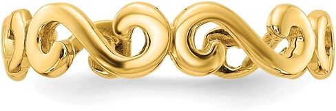 Diamond2Deal 14k Solid Yellow Gold Swirl Style Toe Ring Gift for Women in Saudi Arabia