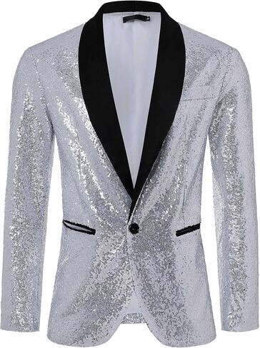Coucoland Sequin Blazer Men-Tuxedo Jacket Sequin Suit Men Sport Coats in Kuwait