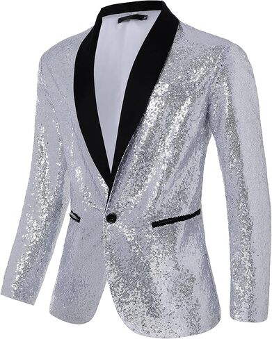 Coucoland Sequin Blazer Men-Tuxedo Jacket Sequin Suit Men Sport Coats in Kuwait