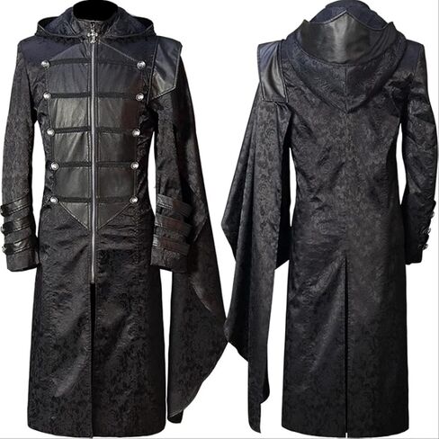 lifpoivake Men's Gothic Steampunk Long Windbreaker Jacket Cosplay Medieval Costume halloween Costume in Kuwait