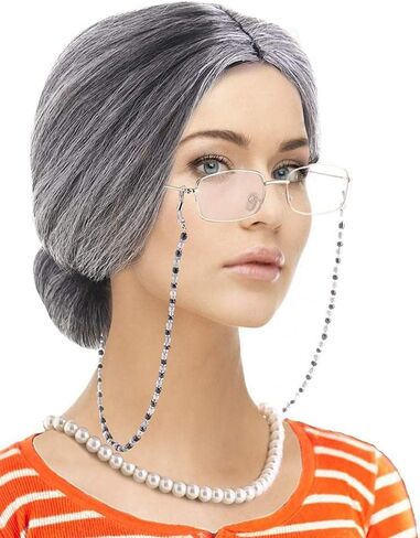 2 Pairs Old Man Costume Glasses,Square Novelty Small Granny Glasses Dress Up Eyeglasses for Cosplay Party Clothes Dress up(One Size,SilverGold) in Saudi Arabia