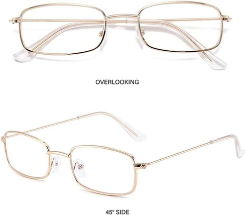 2 Pairs Old Man Costume Glasses,Square Novelty Small Granny Glasses Dress Up Eyeglasses for Cosplay Party Clothes Dress up(One Size,SilverGold) in Saudi Arabia