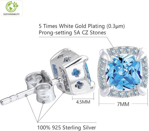 أقراط ذهبية من KRKC&CO للرجال، أقراط من الذهب الأبيض عيار 14 قيراط، أقراط مثلجة، من الفضة الإسترلينية، لا تسبب الحساسية، أقراط رجالي من أحجار الزركونيوم 5A in Kuwait