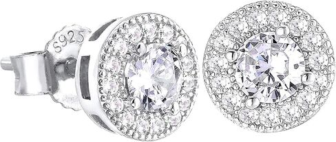 أقراط ذهبية من KRKC&CO للرجال، أقراط من الذهب الأبيض عيار 14 قيراط، أقراط مثلجة، من الفضة الإسترلينية، لا تسبب الحساسية، أقراط رجالي من أحجار الزركونيوم 5A in Kuwait