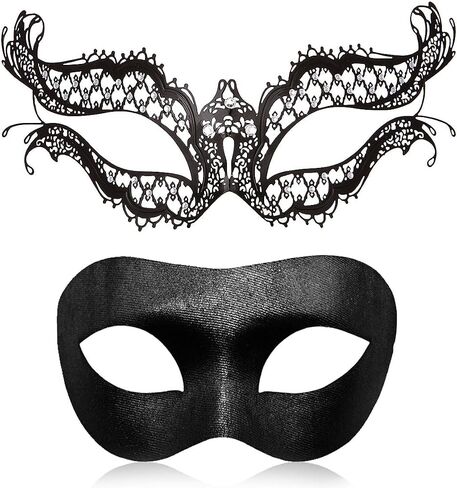 MYMENU Couple Masquerade Mask for Women Men Laser Cut Metal Mask Venetian Mask for Party Ball in Saudi Arabia