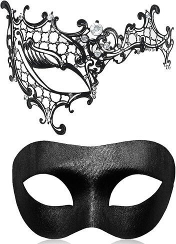 MYMENU Couple Masquerade Mask for Women Men Laser Cut Metal Mask Venetian Mask for Party Ball in Saudi Arabia