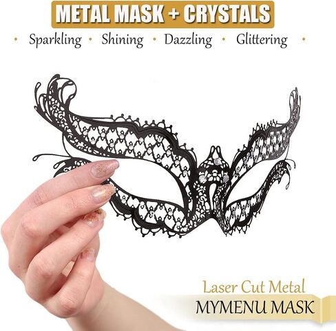 MYMENU Couple Masquerade Mask for Women Men Laser Cut Metal Mask Venetian Mask for Party Ball in Saudi Arabia