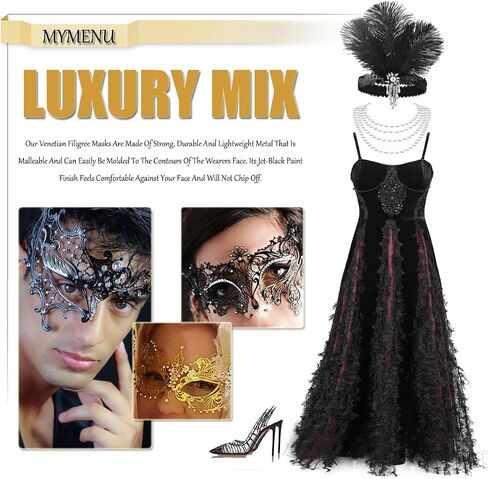 MYMENU Couple Masquerade Mask for Women Men Laser Cut Metal Mask Venetian Mask for Party Ball in Saudi Arabia