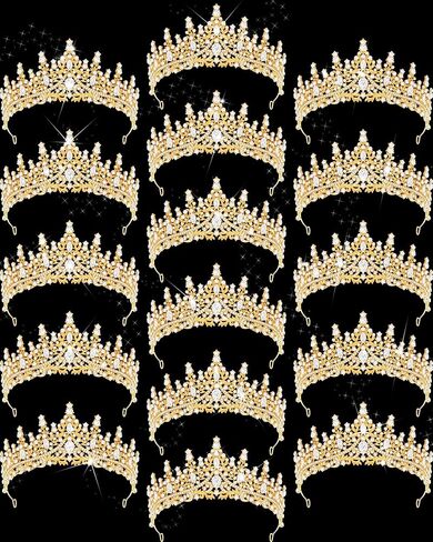 Yuxung 16 Pcs Crystal Tiara Crown for Women Girl Princess Queen Crown for Bridesmaid Wedding Birthday Supplies in Saudi Arabia