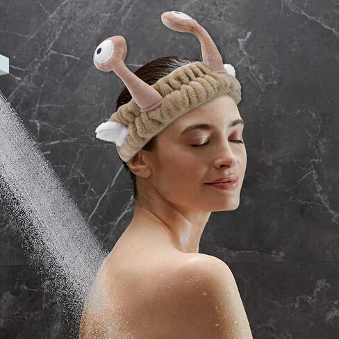 Hofar Face Wash Headband Hairband with Palm and Snail Coral Fleece Cartoon Cute Creative Hair Accessories in Kuwait