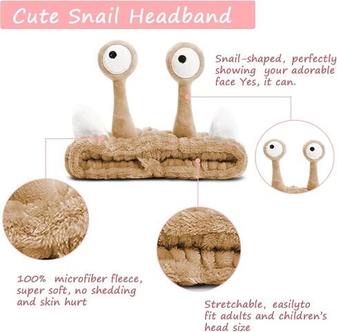Hofar Face Wash Headband Hairband with Palm and Snail Coral Fleece Cartoon Cute Creative Hair Accessories in Kuwait