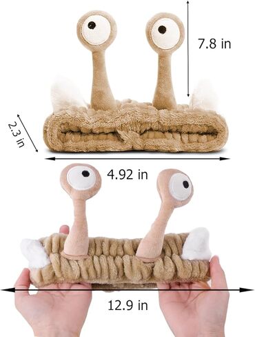 Hofar Face Wash Headband Hairband with Palm and Snail Coral Fleece Cartoon Cute Creative Hair Accessories in Kuwait