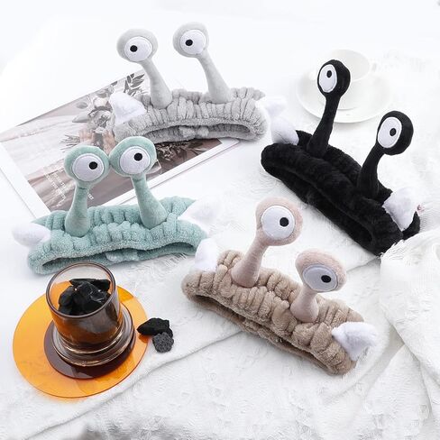 Hofar Face Wash Headband Hairband with Palm and Snail Coral Fleece Cartoon Cute Creative Hair Accessories in Kuwait