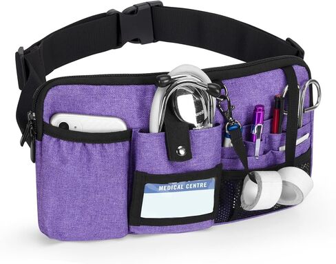 Trunab Utility Nurse Fanny Pack with 12 Essential Tool Pockets, Tape Holder, Adjustable Waist Belt, Medical Organizer Pouch for Nurse, Doctor Black in Saudi Arabia