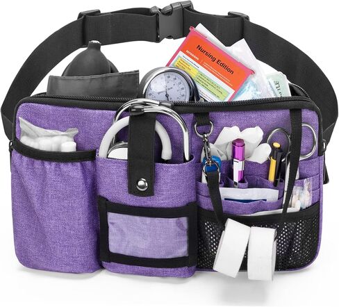 Trunab Utility Nurse Fanny Pack with 12 Essential Tool Pockets, Tape Holder, Adjustable Waist Belt, Medical Organizer Pouch for Nurse, Doctor Black in Saudi Arabia