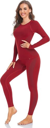 BENEUDNER Long Johns Thermal Underwear for Women Fleece Lined Base Layer Pajama Set Cold Weather in Kuwait