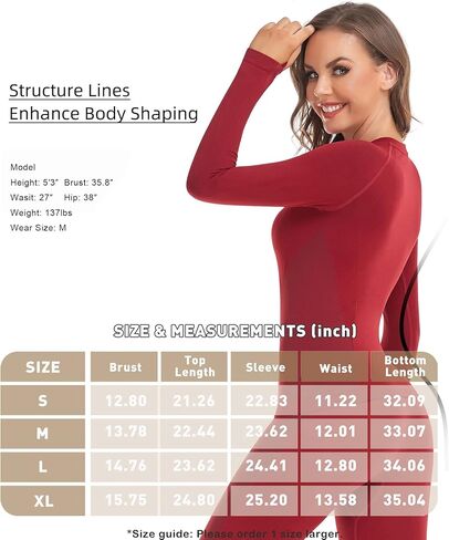 BENEUDNER Long Johns Thermal Underwear for Women Fleece Lined Base Layer Pajama Set Cold Weather in Kuwait