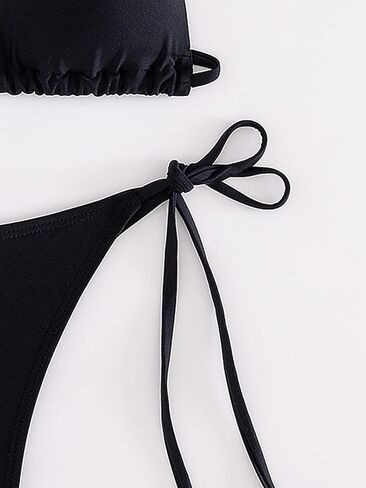 COZYEASE Women's 2 Piece Bikini Sets Tie Back Halter Triangle Bikini Tops and Tie Side Bottom Swimwear Bathing Suit in Saudi Arabia