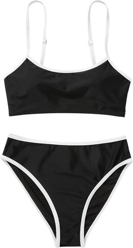 SUUKSESS Women High Waisted 2 Piece Bikini Set Cheeky High Cut Bandeau Swimsuit in Saudi Arabia