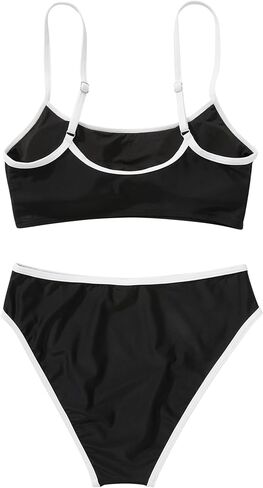 SUUKSESS Women High Waisted 2 Piece Bikini Set Cheeky High Cut Bandeau Swimsuit in Saudi Arabia