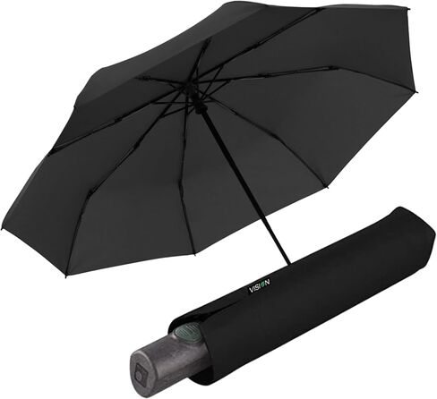 Knirps Vision Duomatic Automatic Open Close Rain Umbrella - Durable Compact Travel Umbrella for Adults - Recycled PET Canopy 97cm Diameter, Sustanable Eco+Friendly Retractable Umbrella & Carrying Case in Saudi Arabia