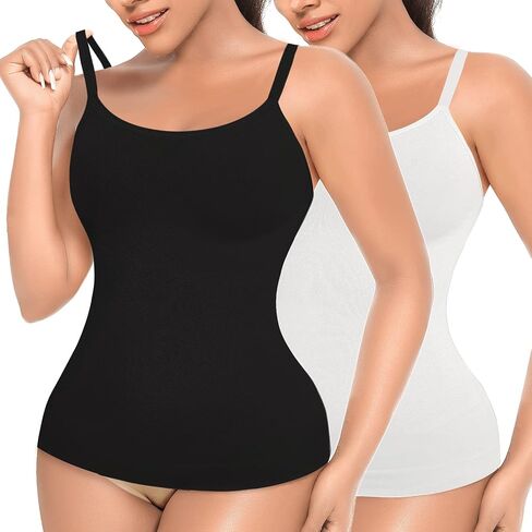 Womens Shapewear Tank Tops with Built in Bra Tummy Control Cami Shaper Compression Shaping Tops in Saudi Arabia