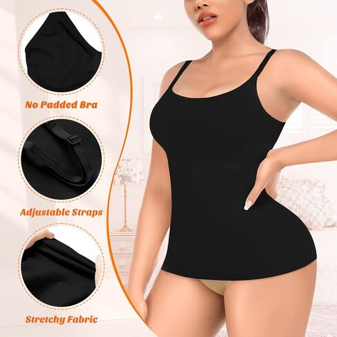 Womens Shapewear Tank Tops with Built in Bra Tummy Control Cami Shaper Compression Shaping Tops in Saudi Arabia