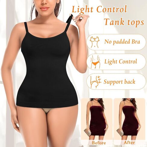 Womens Shapewear Tank Tops with Built in Bra Tummy Control Cami Shaper Compression Shaping Tops in Saudi Arabia
