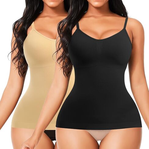 Womens Shapewear Tank Tops with Built in Bra Tummy Control Cami Shaper Compression Shaping Tops in Saudi Arabia