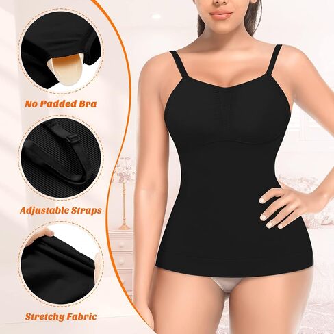 Womens Shapewear Tank Tops with Built in Bra Tummy Control Cami Shaper Compression Shaping Tops in Saudi Arabia