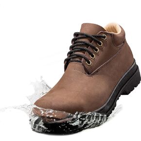 Soletec Steel Toe Safety Industrial Work Shoes, Genuine Nubuck Leather, Non-Slip, Bullet Proof Insole, for Men& Women, Brown