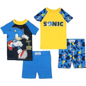 طقم بيجامة بأكمام قصيرة للأولاد من Sonic The Hedgehog 1 More Level 4 قطعة in Saudi Arabia