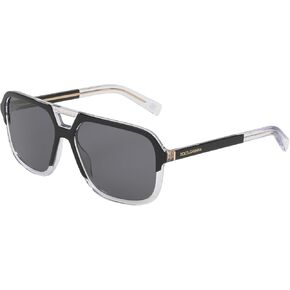 Dolce & Gabbana Men's Round Fashion Sunglasses, Top Black/Crystal/Dark Grey, One Size in Saudi Arabia