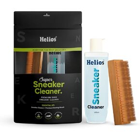 Helios Super Sneaker Cleaner Kit 125 ml (4.2 OZ) | Sneaker cleaning kit | Shoe cleaner kit | Used for Nubuck Sport Shoes White shoes Leather Shoes,Canvas Shoes.| Content Shoe cleaner + Shoe Brush. in Kuwait