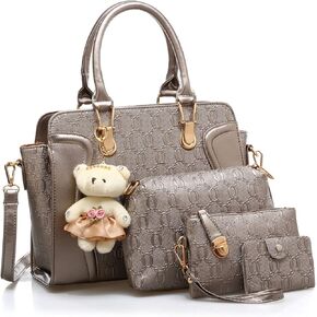 YOUNXSL Women's Fashion Handbags Tote Bags Shoulder Bag Top Handle Satchel Purse Set 4pcs