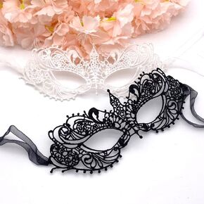 Liatunou 2 Pieces Women's Masquerade Mask Lace Eye Mask for Ball Proms,Halloween Carnival and Venetian Masquerade Party