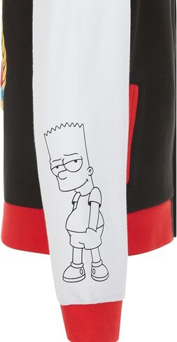The Simpsons Boys' Bart French Terry Button Up Varsity Bomber Jacket Little Big Kid in Kuwait