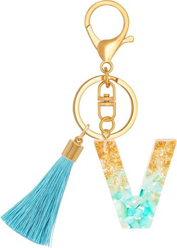 TTYY Alphabet Initial Letter Keychain for Women gift To Little Girls Tassel Butterfly Pendant Key Ring for Backpack in Saudi Arabia