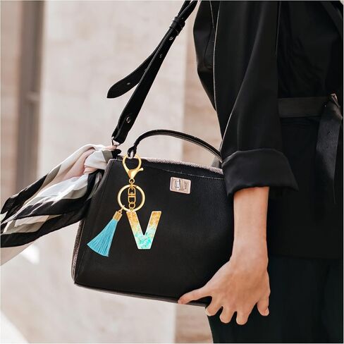 TTYY Alphabet Initial Letter Keychain for Women gift To Little Girls Tassel Butterfly Pendant Key Ring for Backpack in Saudi Arabia