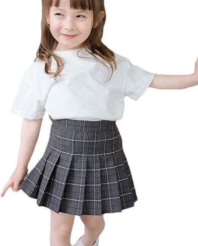 تنانير مدرسية صغيرة منقوشة ذات ثنيات للفتيات الكبيرات من Gothden مع تنورة مريحة قابلة للتمدد مقاس 2-14 سنة in Kuwait