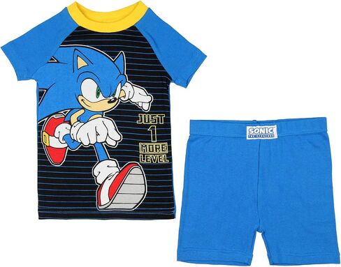 Sonic The Hedgehog Boys' 1 More Level 4 Piece Short Sleeve Pajama Set in Saudi Arabia