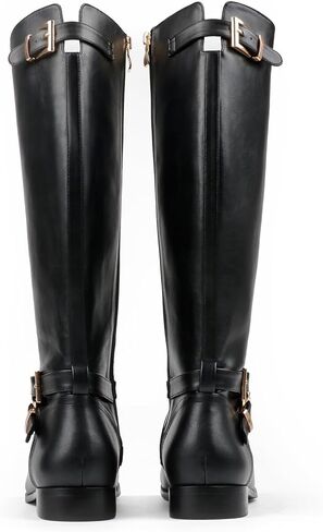 أحذية JOY IN LOVE النسائية المسطحة حتى الركبة، أحذية طويلة للشتاء بكعب منخفض مكتنز in Kuwait