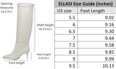 ELLASI Ohanna Women's Knee-High Boots with Genuine Leather, Medium Heel in Saudi Arabia