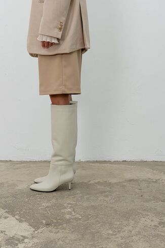 ELLASI Ohanna Women's Knee-High Boots with Genuine Leather, Medium Heel in Saudi Arabia