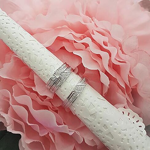 مجموعة Dazzlingrock 0.25 قيراط (ctw) مجموعة دائرية من الألماس الأبيض على شكل رأس دائرة وخطوبة ثلاثية للزوجين من الفضة الإسترليني عيار 925 in Kuwait