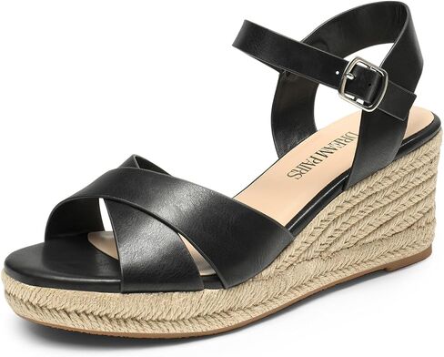 DREAM PAIRS Women's Espadrille Wedge Sandals | Adjustable Buckle, Dressy Platform Sandals Casual Summer, Comfortable High Heeled Wedges, Fashion Dressy Shoes in Saudi Arabia