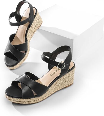 DREAM PAIRS Women's Espadrille Wedge Sandals | Adjustable Buckle, Dressy Platform Sandals Casual Summer, Comfortable High Heeled Wedges, Fashion Dressy Shoes in Saudi Arabia