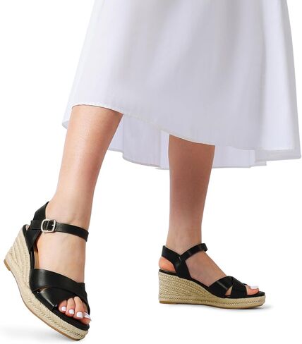 DREAM PAIRS Women's Espadrille Wedge Sandals | Adjustable Buckle, Dressy Platform Sandals Casual Summer, Comfortable High Heeled Wedges, Fashion Dressy Shoes in Saudi Arabia